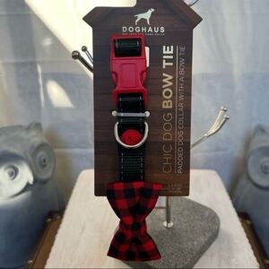 ⚡️Doghaus Checker Dog Collar - Chic Dog Bow Tie - Size: Large (14-20)